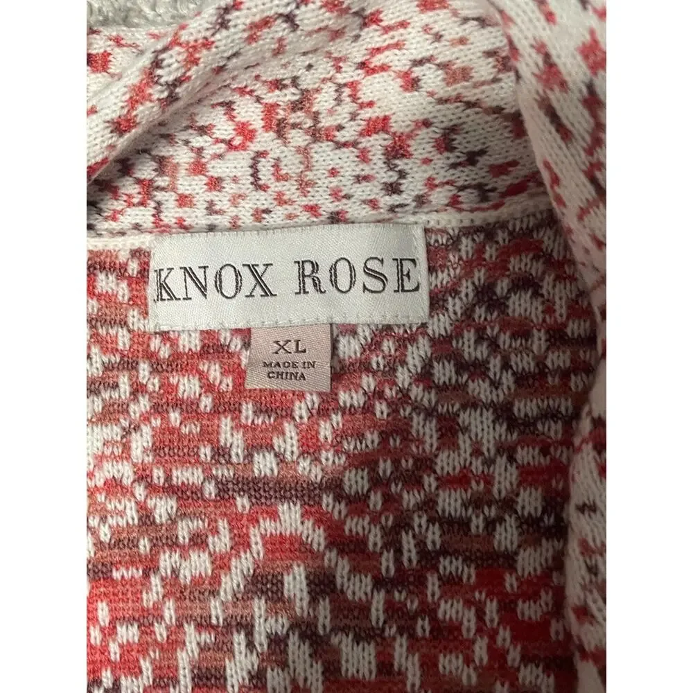 Knox Rose Women's Open Front Cardigan Sweater Sz XL Shawl Collar Cozy Aztec Boho